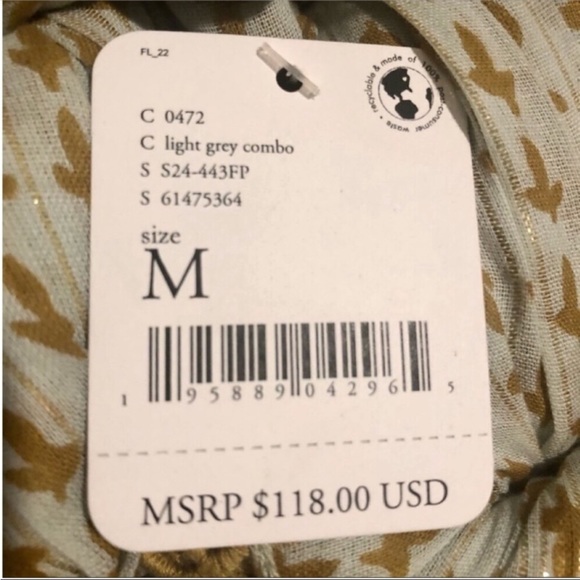 Free People Midnight Dance Print Maxi Dress In Grey Combo. NWT! Sz M - Picture 11 of 13